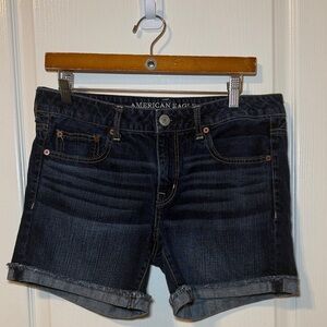 American Eagle Outfitters Denim Midi Dark Wash Shorts 2013 Size 8 Regular NWOT